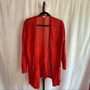 J. Jill Red Linen Blend Cardigan, size Petite Large